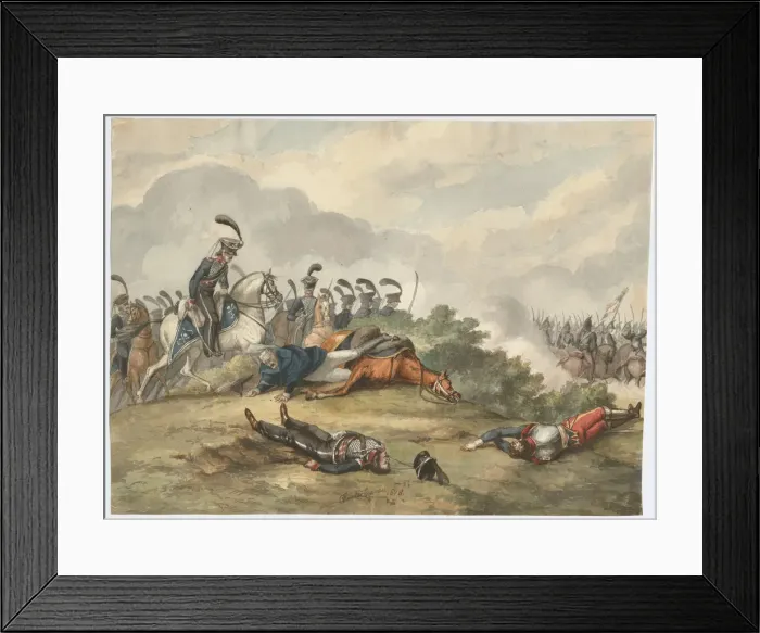 Framed Print : Marshal Blücher at the Battle of Ligny on 16 June 1815, 1818. Artist: Warren Framed Print : Marshal Blücher at the Battle of Ligny on 16 June 1815, 1818. Artist: Warren