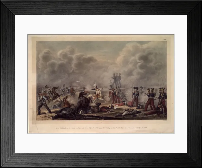 Framed Print : On the battlefield of Borodino before the village Semenovsky, 1820s. Artist: Faber du Faur Framed Print : On the battlefield of Borodino before the village Semenovsky, 1820s. Artist: Faber du Faur