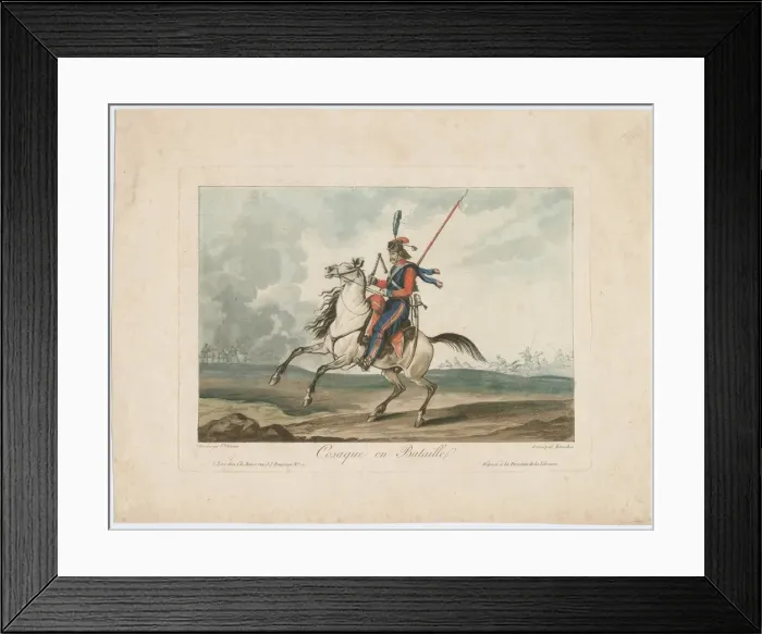 Framed Print : Cossack at the battle, 1815. Artist: Vernet, Carle (1758-1836) Framed Print : Cossack at the battle, 1815. Artist: Vernet, Carle (1758-1836)