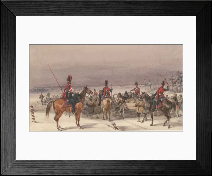 Framed Print : Cossacks convoying deportees, 1831. Artist: Anonymous Framed Print : Cossacks convoying deportees, 1831. Artist: Anonymous
