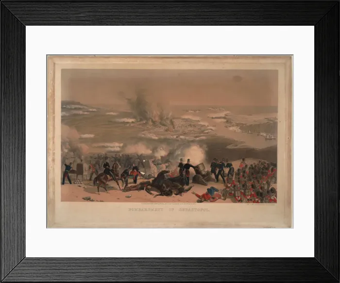 Framed Print : Bombardment of Sevastopol, 1854. Artist: Anonymous Framed Print : Bombardment of Sevastopol, 1854. Artist: Anonymous