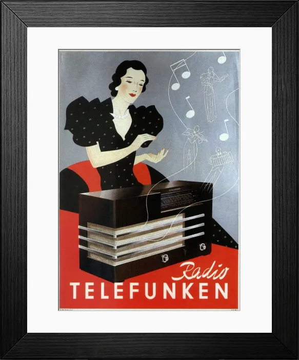 Framed Print : Radio Telefunken, 1935. Artist: Anonymous Framed Print : Radio Telefunken, 1935. Artist: Anonymous