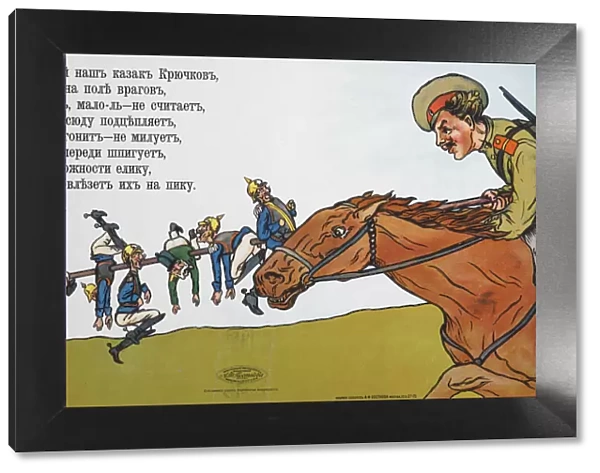 Heroism of Don Cossack Kozma Kryuchkov, 1915. Artist: Anonymous