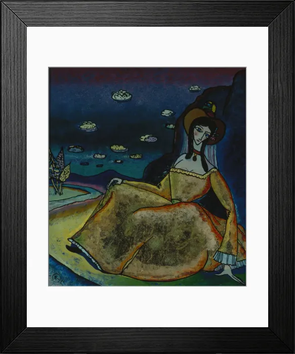 Framed Print : Lady in gold dress, 1917. Artist: Kandinsky, Wassily Vasilyevich (1866-1944) Framed Print : Lady in gold dress, 1917. Artist: Kandinsky, Wassily Vasilyevich (1866-1944)