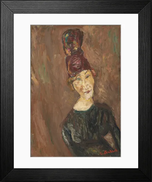 Framed Print : La femme au grand chapeau, ca 1919. Artist: Soutine, Chaim (1893-1943) Framed Print : La femme au grand chapeau, ca 1919. Artist: Soutine, Chaim (1893-1943)