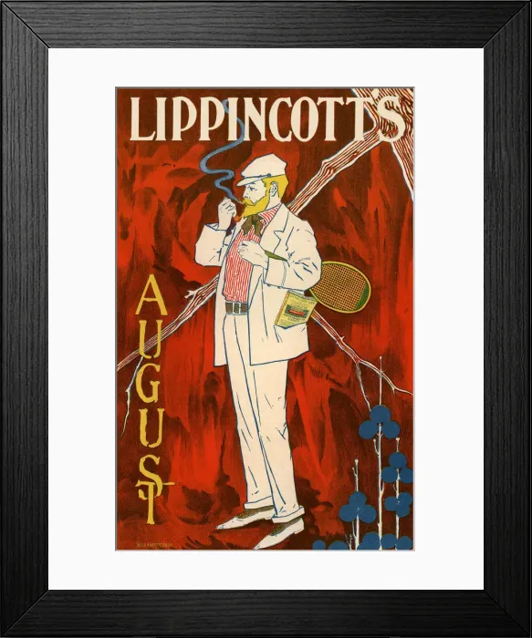 Framed Print : Lippincotts August (Poster), 1895. Artist: Carqueville, William L. (1871-1946) Framed Print : Lippincotts August (Poster), 1895. Artist: Carqueville, William L. (1871-1946)