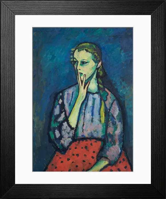 Framed Print : Portrait of a Girl, 1909. Artist: Javlensky, Alexei, von (1864-1941) Framed Print : Portrait of a Girl, 1909. Artist: Javlensky, Alexei, von (1864-1941)