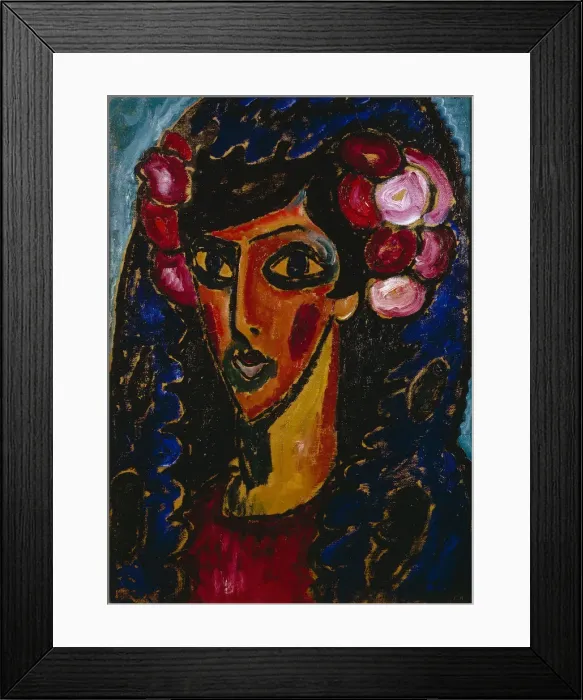 Framed Print : The Blue Mantilla, 1913. Artist: Javlensky, Alexei, von (1864-1941) Framed Print : The Blue Mantilla, 1913. Artist: Javlensky, Alexei, von (1864-1941)