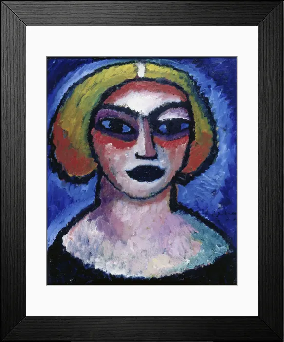 Framed Print : Head of a Woman, 1912. Artist: Javlensky, Alexei, von (1864-1941) Framed Print : Head of a Woman, 1912. Artist: Javlensky, Alexei, von (1864-1941)
