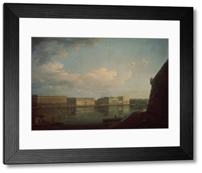 Framed Print : Palace Embankment as Seen from the Peter and Paul Fortress, 1794. Artist: Alexeyev Framed Print : Palace Embankment as Seen from the Peter and Paul Fortress, 1794. Artist: Alexeyev