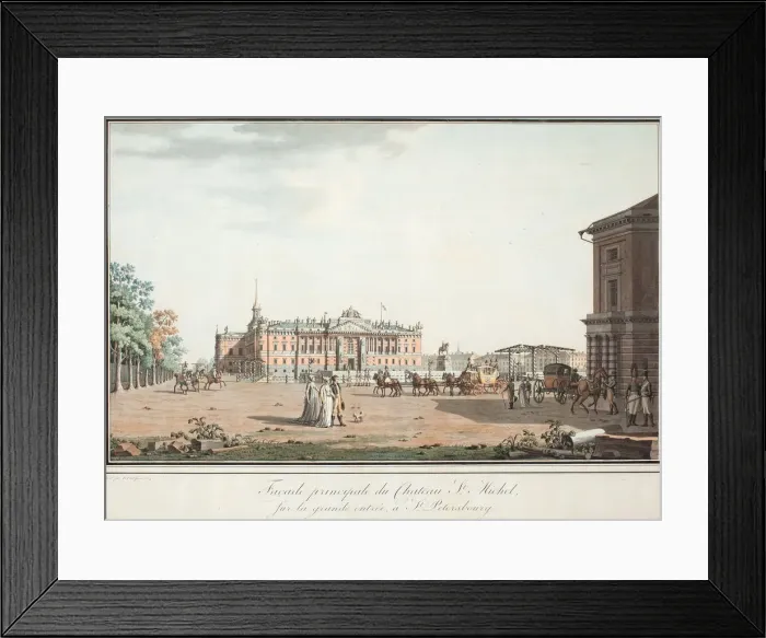 Framed Print : View of the Michael Palace and the Connetable Square in St. Petersburg, 1800. Artist: Paterssen Framed Print : View of the Michael Palace and the Connetable Square in St. Petersburg, 1800. Artist: Paterssen