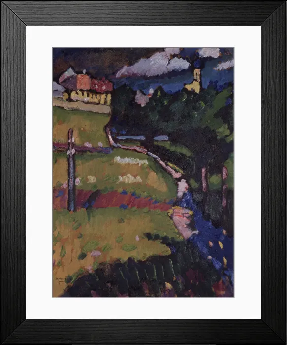 Framed Print : The Church in Murnau. Study, 1908-1909. Artist: Kandinsky, Wassily Vasilyevich (1866-1944) Framed Print : The Church in Murnau. Study, 1908-1909. Artist: Kandinsky, Wassily Vasilyevich (1866-1944)