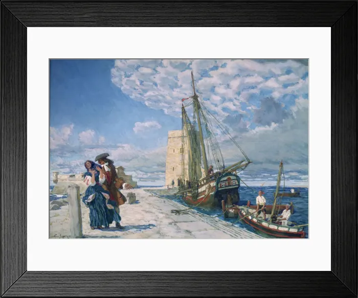 Framed Print : Walk along the pier promenade, 1908. Artist: Lanceray (Lansere), Evgeny Evgenyevich Framed Print : Walk along the pier promenade, 1908. Artist: Lanceray (Lansere), Evgeny Evgenyevich
