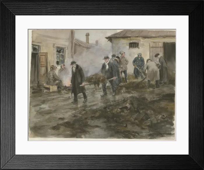 Framed Print : Bourgeoisie cleaning the stables (from the series of watercolors Russian revolution), 1920 Framed Print : Bourgeoisie cleaning the stables (from the series of watercolors Russian revolution), 1920