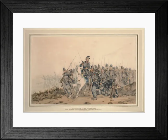 Framed Print : The Battle of the Alma on 20 September 1854, 1854. Artist: Norie, Orlando (1832-1901) Framed Print : The Battle of the Alma on 20 September 1854, 1854. Artist: Norie, Orlando (1832-1901)