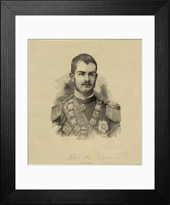 Framed Print : King Aleksandar of Serbia (1876-1903), c. 1889. Artist: Anonymous Framed Print : King Aleksandar of Serbia (1876-1903), c. 1889. Artist: Anonymous