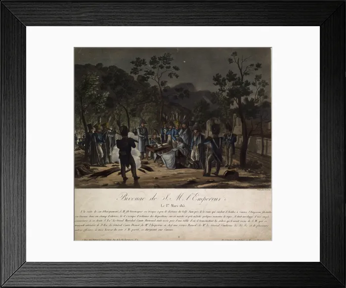 Framed Print : The Return of Napoleon from Elba. Napoleons bivouac at Golfe-Juan on 1 March 1815, 1815 Framed Print : The Return of Napoleon from Elba. Napoleons bivouac at Golfe-Juan on 1 March 1815, 1815