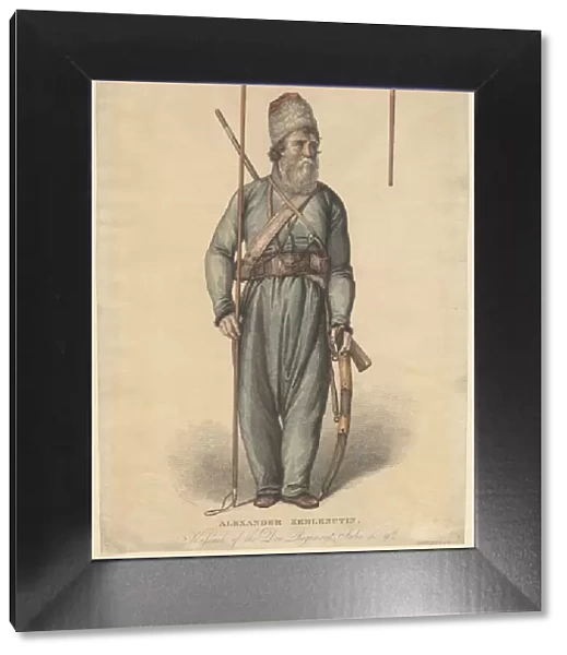 Alexander Zemlyanukhin, cossack of the Don Regiment, ca 1813. Artist: Anonymous