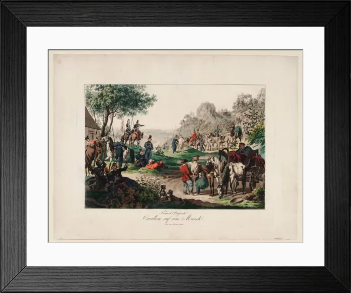 Framed Print : Imperial Russian cavalry on the march, 1813. Artist: Anonymous Framed Print : Imperial Russian cavalry on the march, 1813. Artist: Anonymous