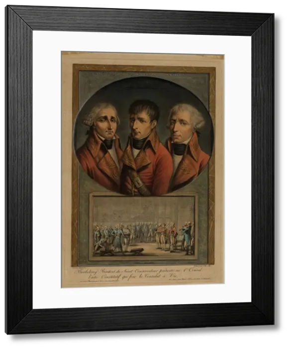 Framed Print : The Three French Consuls: Jean-Jacques Regis de Cambaceres, Napoleon Bonaparte