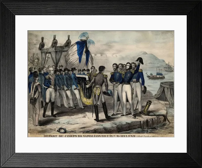 Framed Print : Napoleons entourage before departure to St. Helena, c. 1840. Artist: Anonymous Framed Print : Napoleons entourage before departure to St. Helena, c. 1840. Artist: Anonymous