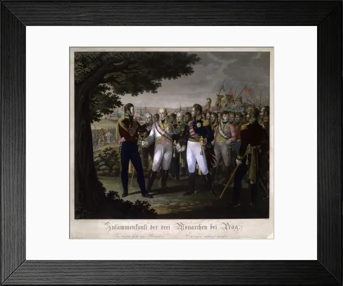Framed Print : The meeting between Emperors Francis I of Austria, Alexander I of Russia and Frederick Framed Print : The meeting between Emperors Francis I of Austria, Alexander I of Russia and Frederick