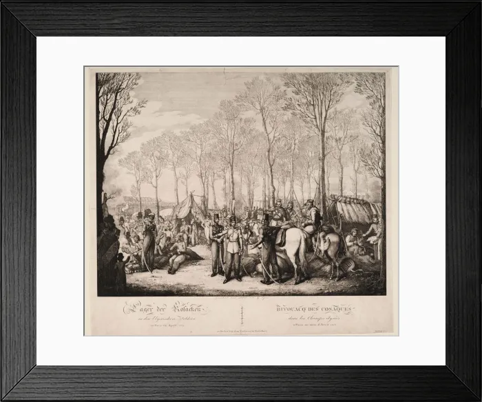 Framed Print : Bivouac of the Cossacks at the Avenue des Champs-Elysees in Paris on April 1814, 1814 Framed Print : Bivouac of the Cossacks at the Avenue des Champs-Elysees in Paris on April 1814, 1814