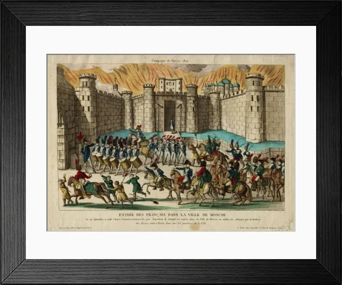 Framed Print : The French entry into Moscow, 1812. Artist: Anonymous Framed Print : The French entry into Moscow, 1812. Artist: Anonymous