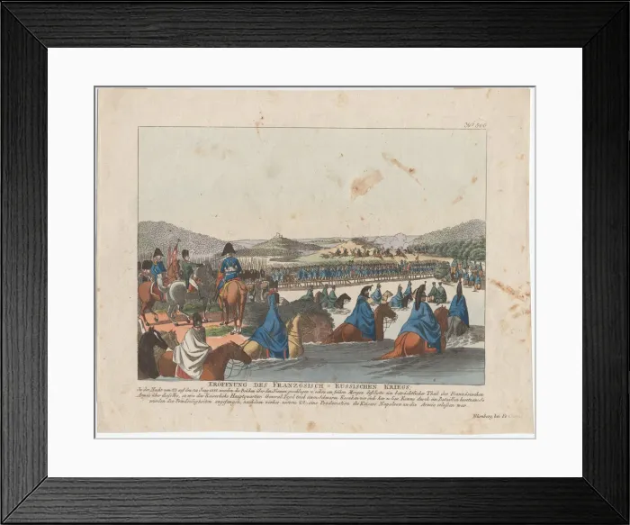 Framed Print : The start of the French Invasion of Russia. Artist: Campe, August Friedrich Andreas Framed Print : The start of the French Invasion of Russia. Artist: Campe, August Friedrich Andreas