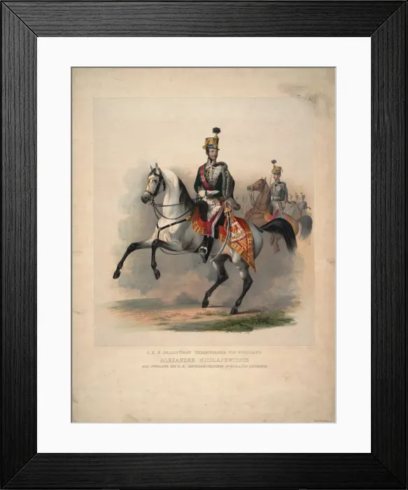 Framed Print : Grand Prince Alexander Nikolayevich as colonel-in-chief of the Austrian 4th Hussar Regiment, 1845 Framed Print : Grand Prince Alexander Nikolayevich as colonel-in-chief of the Austrian 4th Hussar Regiment, 1845