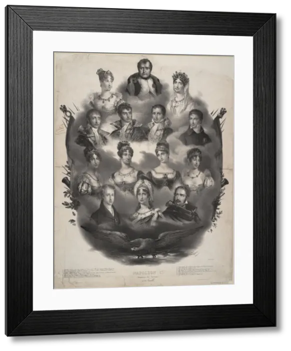 Framed Print : Napoleon I. Bonaparte and his Family, 1832. Artist: Anonymous Framed Print : Napoleon I. Bonaparte and his Family, 1832. Artist: Anonymous