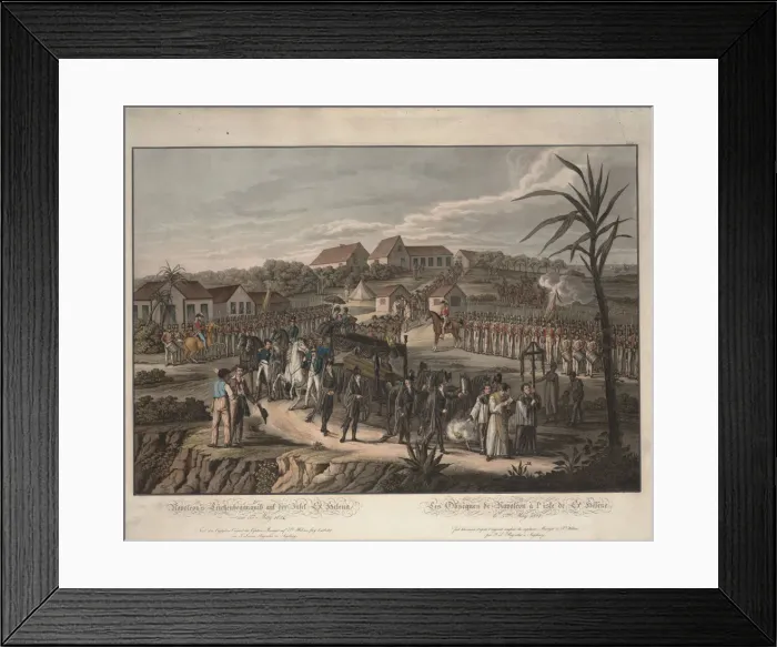 Framed Print : Funeral procession of Napoleon Bonaparte on St. Helena, 1821. Artist: Rugendas, Johann Lorenz Framed Print : Funeral procession of Napoleon Bonaparte on St. Helena, 1821. Artist: Rugendas, Johann Lorenz