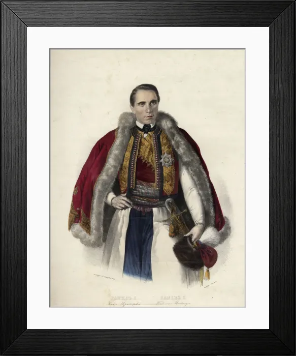 Framed Print : Danilo I (1826-1860), Prince of Montenegro, 1853. Artist: Anonymous Framed Print : Danilo I (1826-1860), Prince of Montenegro, 1853. Artist: Anonymous
