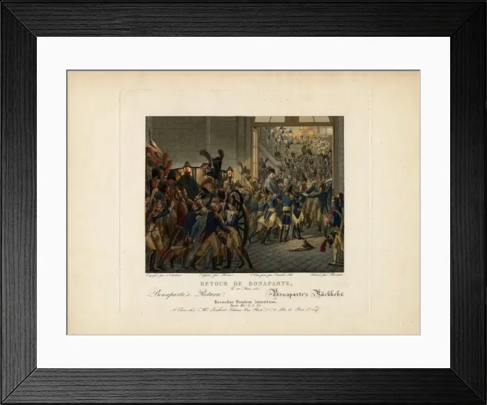 Framed Print : Napoleon Returning from the Island of Elba, 1815. Artist: Heim, Francois-Joseph Framed Print : Napoleon Returning from the Island of Elba, 1815. Artist: Heim, Francois-Joseph
