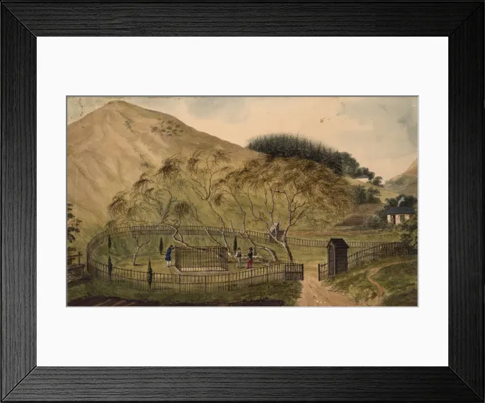 Framed Print : Napoleons Burial Place on St. Helena, 1833. Artist: Anonymous Framed Print : Napoleons Burial Place on St. Helena, 1833. Artist: Anonymous