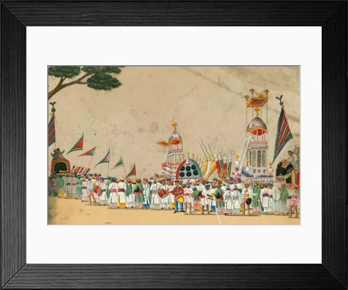 Framed Print : Festival procession, c. 1800. Artist: Indian Art Framed Print : Festival procession, c. 1800. Artist: Indian Art