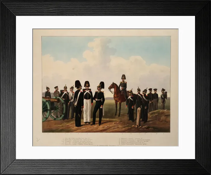 Framed Print : Russian Artillery Crews Ranks, 1845-1855. Artist: Anonymous Framed Print : Russian Artillery Crews Ranks, 1845-1855. Artist: Anonymous