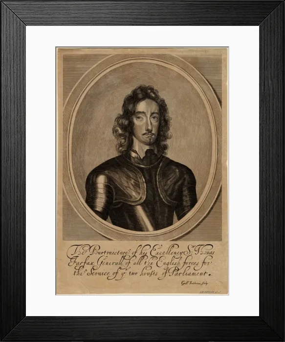 Framed Print : Thomas Fairfax, 3rd Lord Fairfax of Cameron, 1645. Artist: Faithorne, William, the Elder Framed Print : Thomas Fairfax, 3rd Lord Fairfax of Cameron, 1645. Artist: Faithorne, William, the Elder