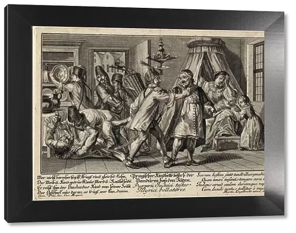 The Pandurs visiting the Jews, ca 1756. Artist: Englebrecht, Martin (1684-1756)