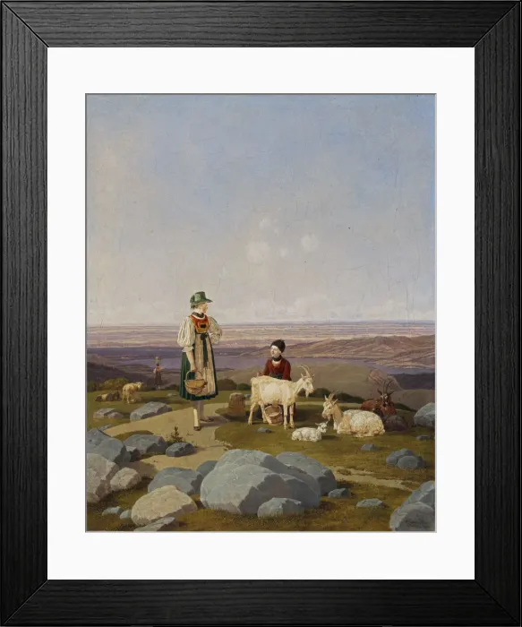 Framed Print : On Gaisalm. Artist: Kobell, Wilhelm, Ritter von (1766-1853) Framed Print : On Gaisalm. Artist: Kobell, Wilhelm, Ritter von (1766-1853)