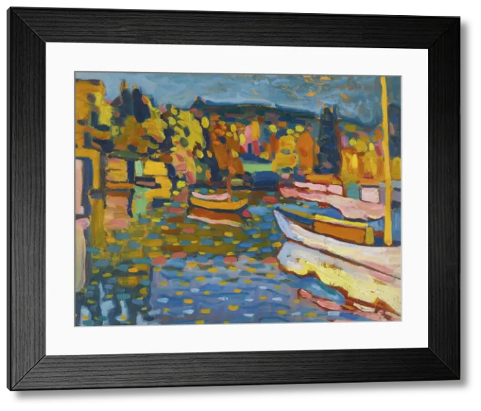 Framed Print : Study for autumn landscape with boats. Artist: Kandinsky, Wassily Vasilyevich (1866-1944) Framed Print : Study for autumn landscape with boats. Artist: Kandinsky, Wassily Vasilyevich (1866-1944)