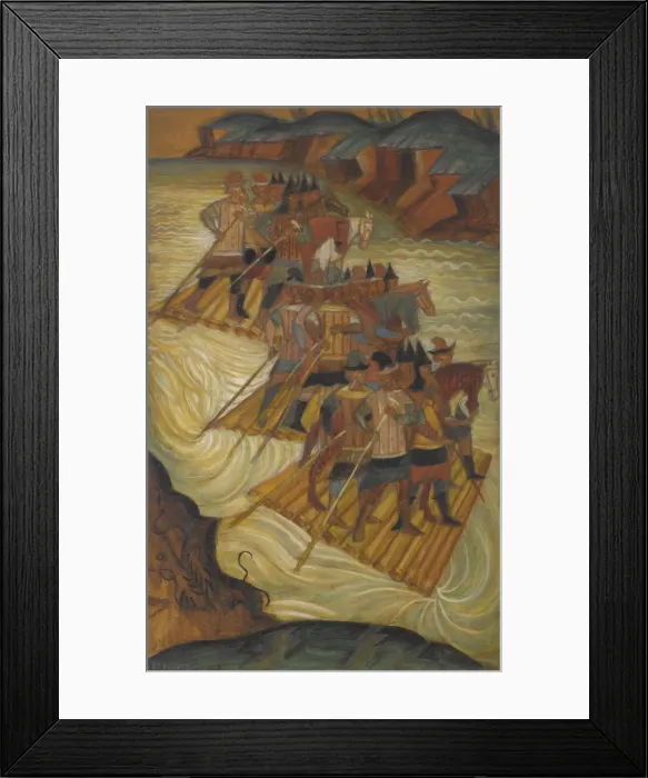 Framed Print : Crossing the river. Artist: Stelletsky, Dmitri Semyonovich (1875-1947) Framed Print : Crossing the river. Artist: Stelletsky, Dmitri Semyonovich (1875-1947)