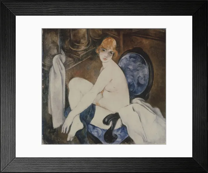 Framed Print : Akt in a blue Armchair. Artist: Shevchenko, Alexander Vasilyevich (1883-1948) Framed Print : Akt in a blue Armchair. Artist: Shevchenko, Alexander Vasilyevich (1883-1948)