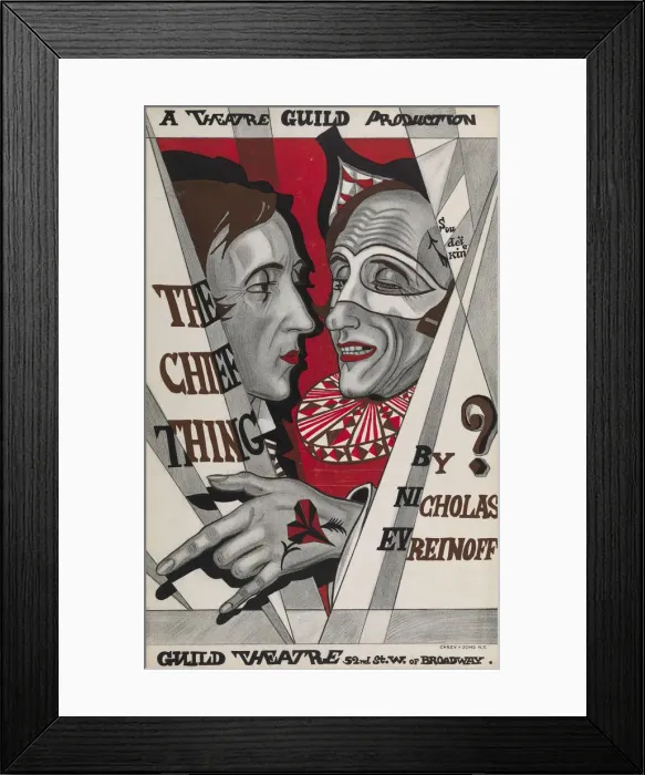 Framed Print : Poster for The Chief Thing, play by Nikolai Evreinov. Artist: Sudeykin, Sergei Yurievich Framed Print : Poster for The Chief Thing, play by Nikolai Evreinov. Artist: Sudeykin, Sergei Yurievich