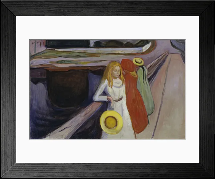 Framed Print : The Girls on the Bridge. Artist: Munch, Edvard (1863-1944) Framed Print : The Girls on the Bridge. Artist: Munch, Edvard (1863-1944)