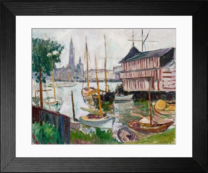 Framed Print : Yacht Basin at Sainte-Anne, Antwerp. Artist: Friesz, Achille-Emile-Othon (1879-1949) Framed Print : Yacht Basin at Sainte-Anne, Antwerp. Artist: Friesz, Achille-Emile-Othon (1879-1949)
