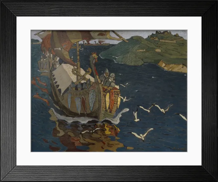 Framed Print : Overseas Guests, 1902. Artist: Roerich, Nicholas (1874-1947) Framed Print : Overseas Guests, 1902. Artist: Roerich, Nicholas (1874-1947)