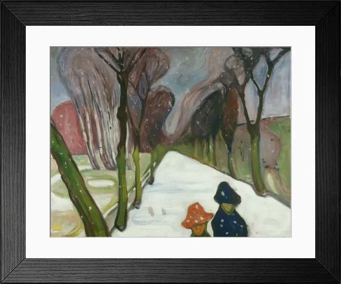 Framed Print : New Snow in the Avenue. Artist: Munch, Edvard (1863-1944) Framed Print : New Snow in the Avenue. Artist: Munch, Edvard (1863-1944)