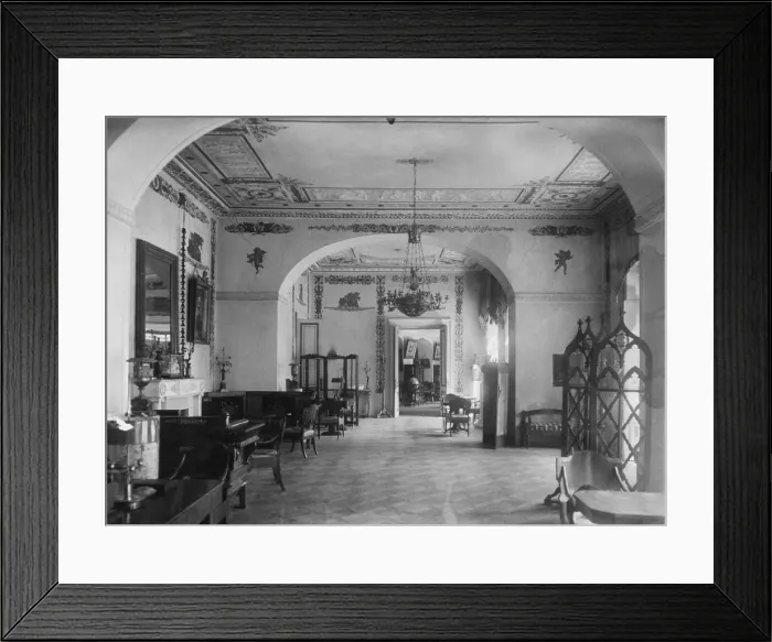 Framed Print : Living room in the Maryino Manor house, Early 1920s. Artist: Anonymous Framed Print : Living room in the Maryino Manor house, Early 1920s. Artist: Anonymous