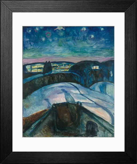 Framed Print : The Starry Night. Artist: Munch, Edvard (1863-1944) Framed Print : The Starry Night. Artist: Munch, Edvard (1863-1944)